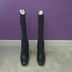 Nine west brown heel leather boots